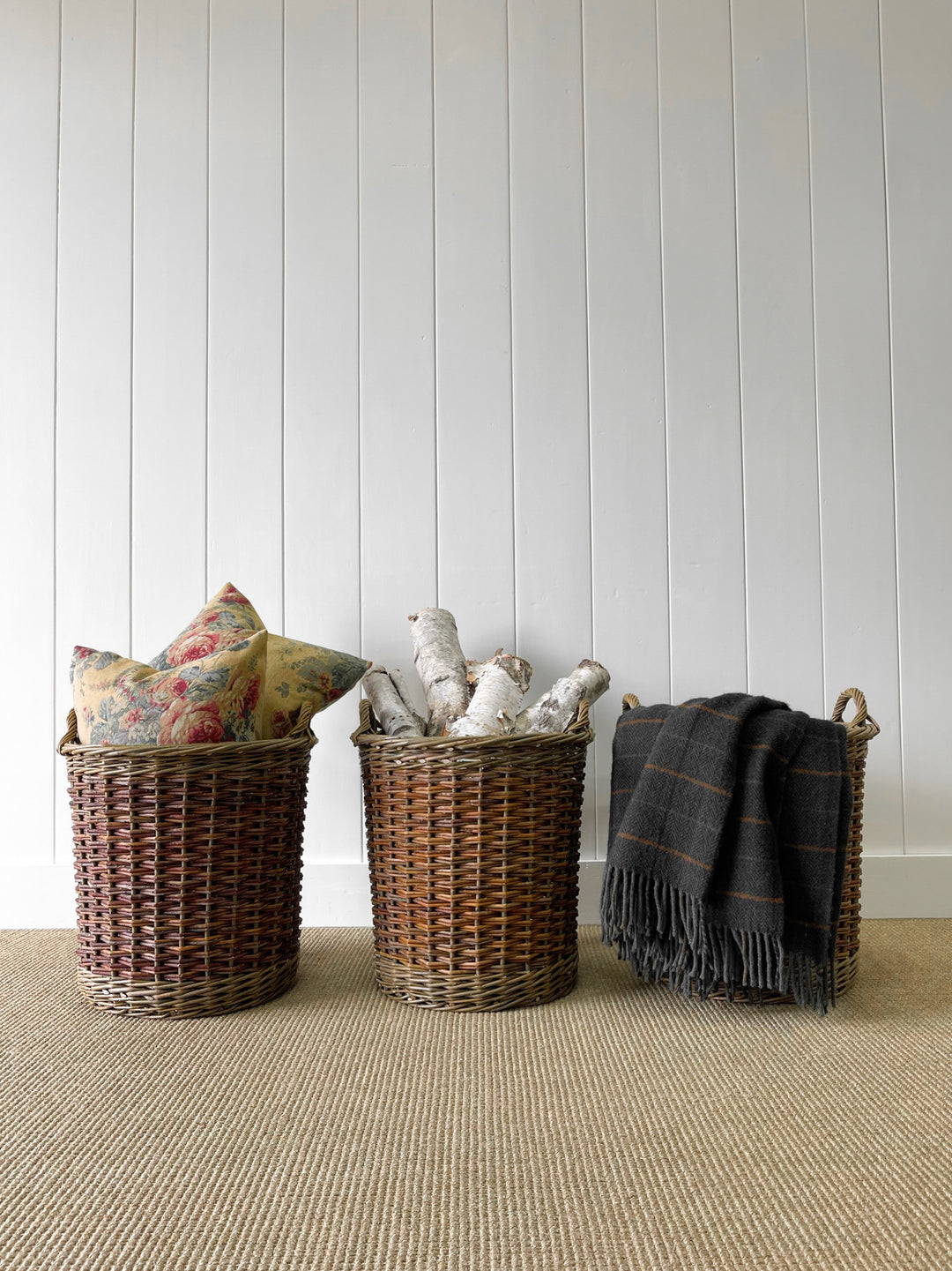 Beautiful Handmade English Log Basket