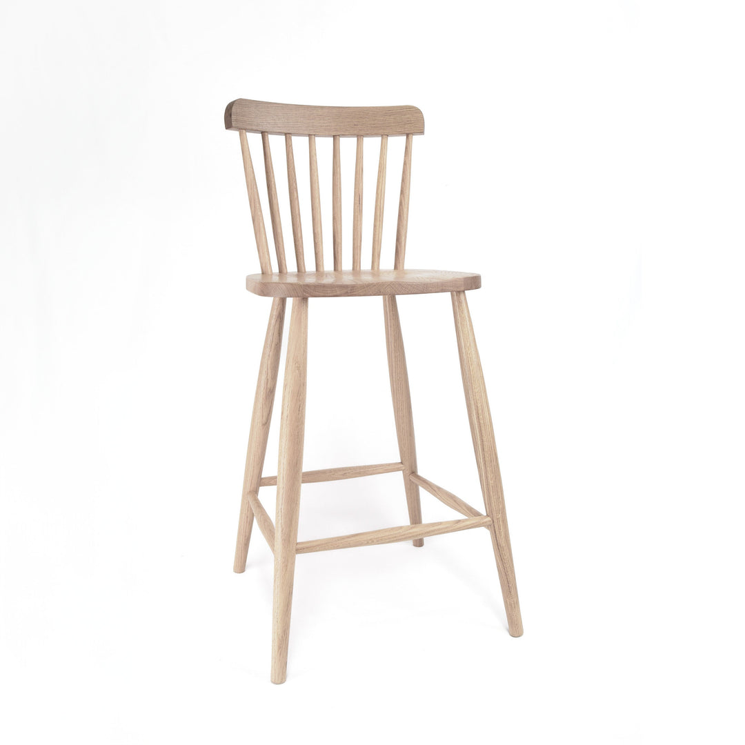 Scandinavian Mandal Bar Stool, Oak